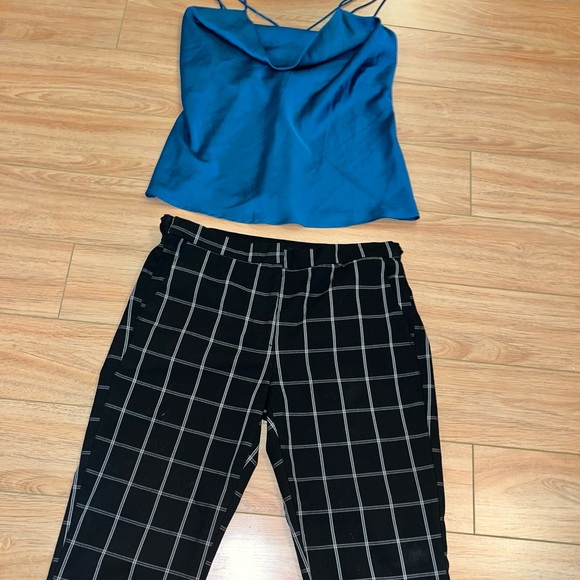 Fall outfit. Top is from dynamite silk material. Pants are from Zara. Size M - Picture 1 of 3